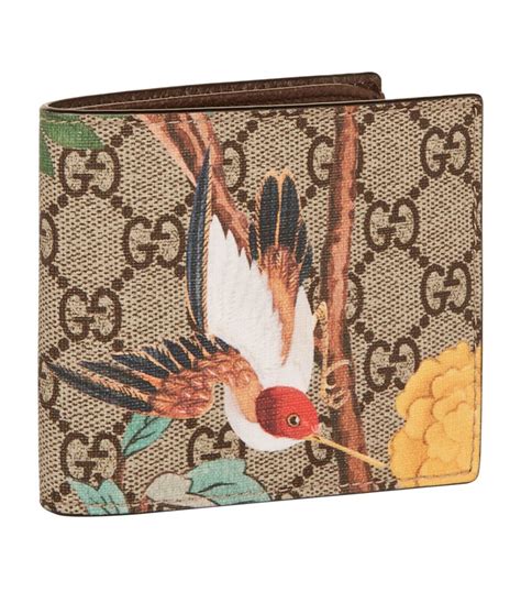 gucci wallet flower and bird print|checkered Gucci wallet.